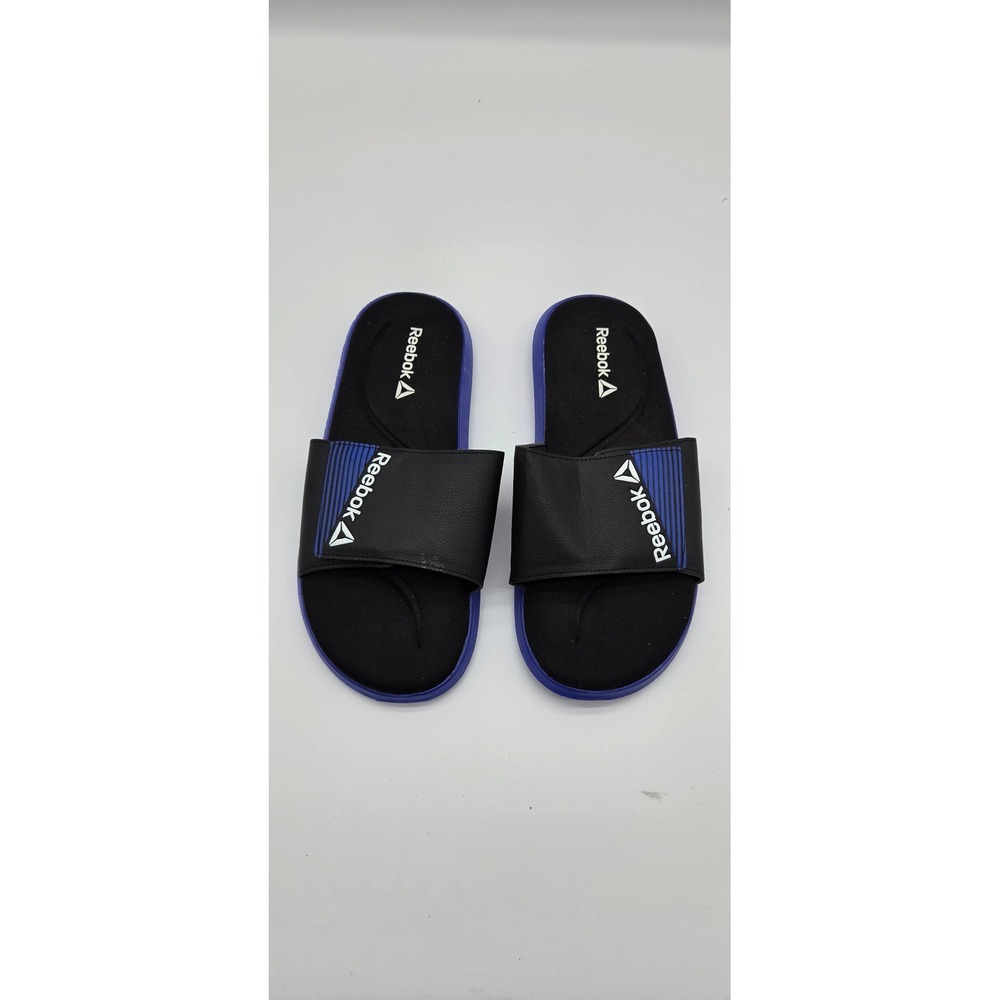 Reebok Mens Slide Sandals Black Blue Adjustable Strap MNRE23GX001 Size 12